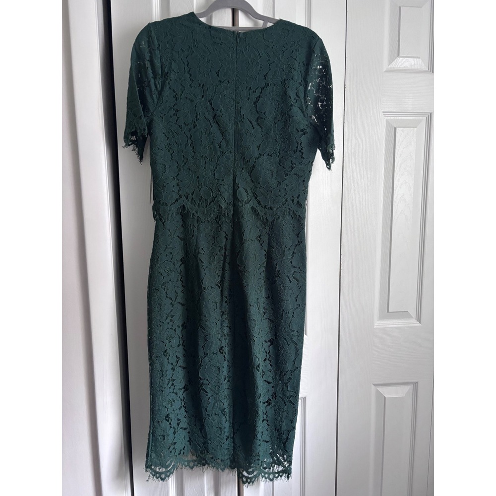 NWT Lulus Devotion Green Lace Midi Sheath Dress Size M MSRP $74 - Picture 8 of 11